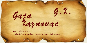 Gaja Kaznovac vizit kartica